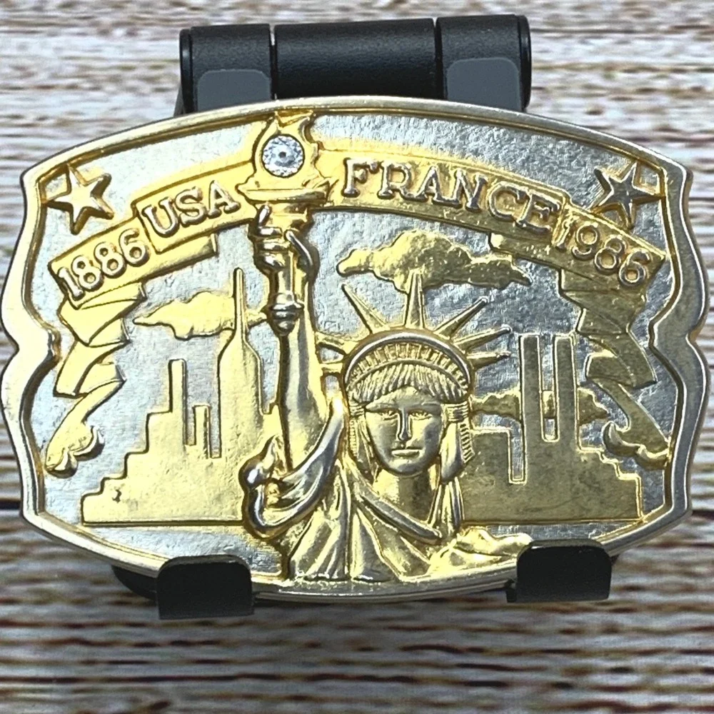 1886 USA France 1986 Statue of Liberty Buckle Diamond Edition‎ Box & Certificate
